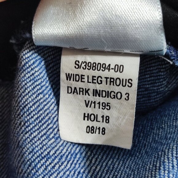 GAP jeans wide leg women's size 30 indigo blue snap button pockets closer - Picture 9 of 16